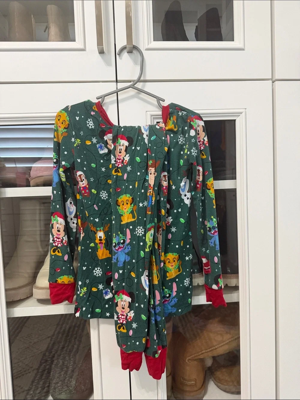Green Holiday Character Kids Pajamas - Festive Print